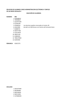 Alumnos seleccionados Curso de Formación Administración