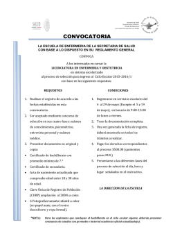CONVOCATORIA - Hospital Juárez de México