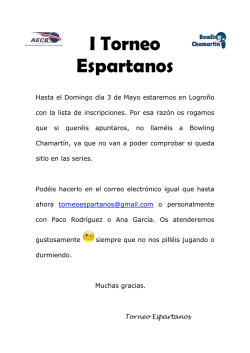 I Torneo Espartanos