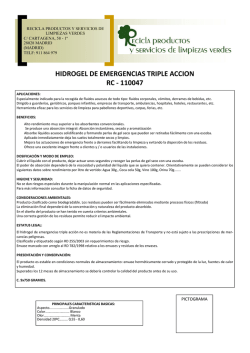 hidrogel de emergencias triple accion - recicla