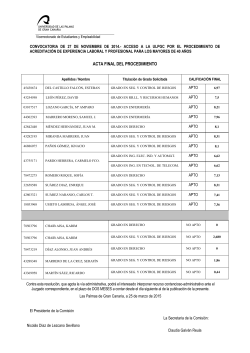 acta final del procedimiento de acreditación de experiencia laboral y