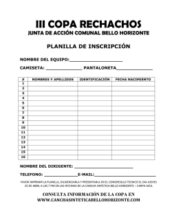 III COPA RECHACHOS - Cancha Sintetica Bello Horizonte