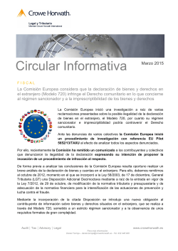 Circular Informativa - Marzo 2015
