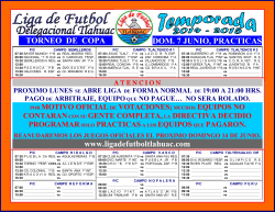 TORNEO DE COPA 2015 www.ligadefutboltlahuac.com DOM. 7