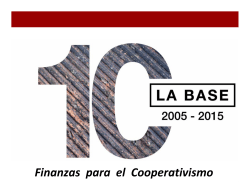 Finanzas para el cooperativismo. La Base 2005-2015