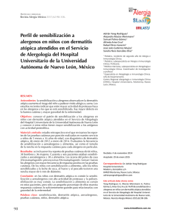PerÄl de sensibilización a alergenos en niños con dermatitis atópica