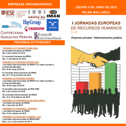 I JORNADAS EUROPEAS DE RECURSOS HUMANOS