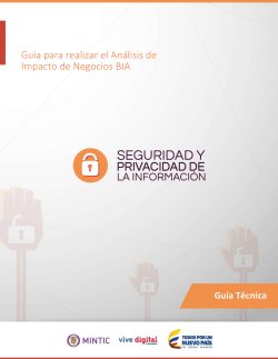 Gu&iacute;a para realizar el An&aacute;lisis de Impacto de Negocios BIA