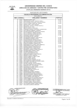 PUNTAJES DEL 2DO EXAMEN - Universidad Andina del Cusco