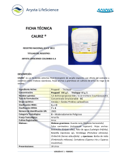 FICHA T&Eacute;CNICA CALRIZ &reg;