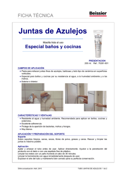 Ficha T&eacute;cnica Juntas de Azulejos