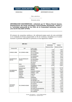 INFORMACION DOCUMENTADA solicitada por D.&ordf; Blanca Roncal