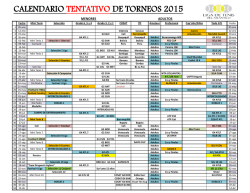 CALENDARIO TENTATIVO DE TORNEOS 2015