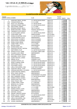 CLASIFICACION GENERAL - Cursa de la dona Gandia