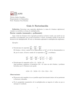 Gu&acute;ıa 3: Factorizaci&oacute;n