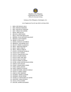 Republic of the Philippines COMMISSION ON ELECTIONS Office for