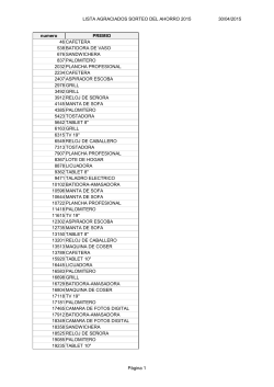 30/04/2015 LISTA AGRACIADOS SORTEO DEL