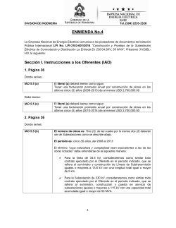 ENMIENDA No. 4 Licitación Pública Internacional LPI-3103