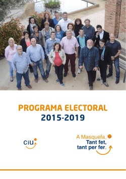 PROGRAMA ELECTORAL 2015-2019