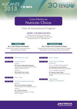 Programa Curso Pre-Congreso Curso Práctico en Nutrición Clínica