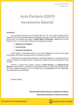 Acta Paritaria 5/2015 Incremento Salarial