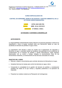 CURSO ESPECIALIZADO EN :