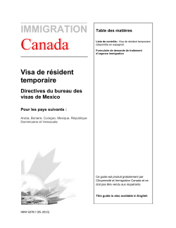 IMM 5878 F - Citoyenneté et Immigration Canada