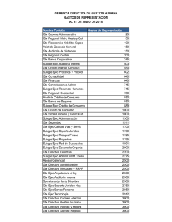 Posición Gastos de Representación Gerente