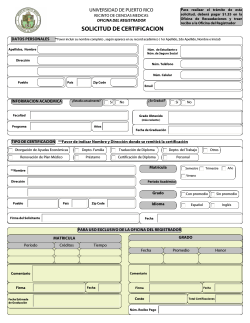 Solicitud de Certificaci&oacute;n - Recinto de Ciencias M&eacute;dicas
