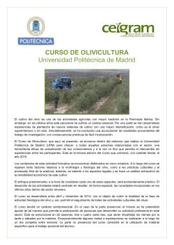 Curso de Olivicultura - ceigram - Universidad Politécnica de Madrid