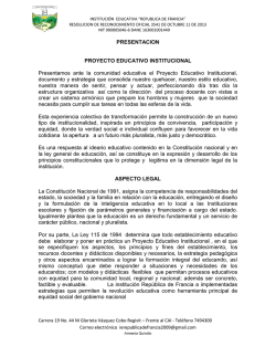 Proyecto educativo institucional - Institución Educativa República de