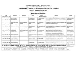 jueves 16 de abril de 2015 cronograma jornada de defensa de