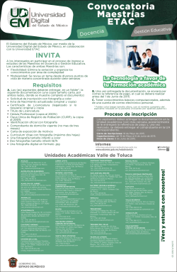 Convocatoria Maestrías ETAC - Gobierno del Estado de México
