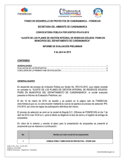 Informe de Evaluacion Preliminar IPS-015-2015