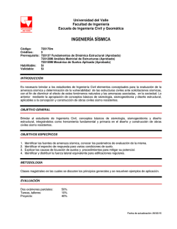 INGENIERÍA SÍSMICA - Escuela de Ingenieria Civil y Geomatica