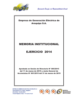 MEMORIA INSTITUCIONAL EJERCICIO 2014
