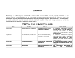 PROGRAMA CURSO DE QUIROPRAXIA BASICA