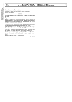 Edicto sobre constituci&oacute;n de la Junta Electoral de Zona de Alzira