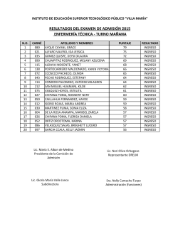 resultados del examen de admisión 2015 enfermería