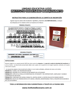 instructivo para la elaboraci&oacute;n de la carpeta de inscripci&oacute;n