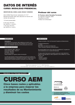 Programa - AEM. Asociación Española de Mantenimiento