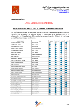 Inscritos 1 etapa Copa de Espa&ntilde;a SlalomSeries Freestyle