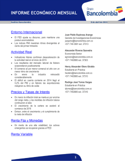 INFORME ECON&Oacute;MICO MENSUAL - Investigaciones Econ&oacute;micas