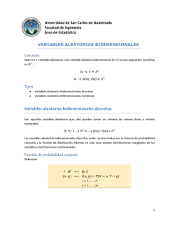 Variables aleatorias bidimensionales discretas