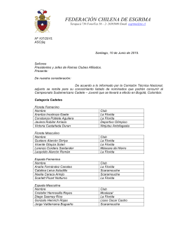 Carta Clubes Nominados Sudam. Bogota 2015.