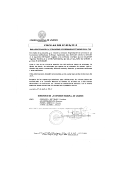 Circular CNV N° 002/2015 - Comision Nacional de Valores