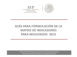 Guía de Formulación de MIR_Entidades Federativas 2015