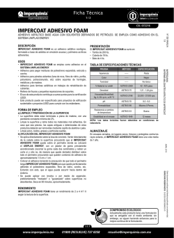 ficha t&eacute;cnica impercoat adhesivo foam