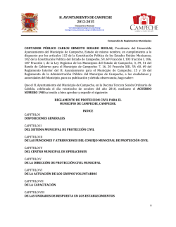 reglamento de proteccion civil para el municipio de campeche