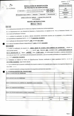 LA FLORIDA RESOLUCIÓN DE MODIFICACIÓN DE PROYECTO